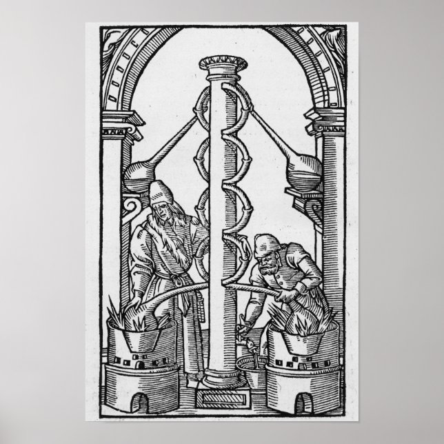 Der Alchemist am Arbeitsplatz Poster (Vorne)