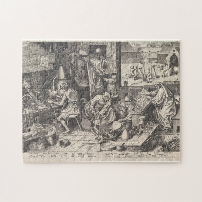 Der Alchemist nach 1558 Pieter Bruegel der Ältere Puzzle (Horizontal)