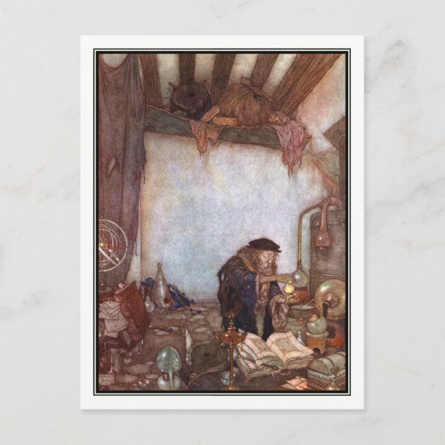 Der Alchemist von Edmund Dulac Postkarte (Vorderseite)