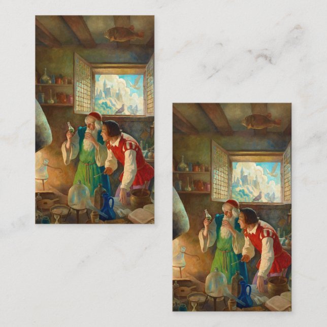 Der Alchemist von Newell Convers Wyeth Visitenkarte (Vorne/Hinten)