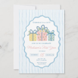 Der Alltag ist ein Geschenk erster Geburtstag, Gra Einladung