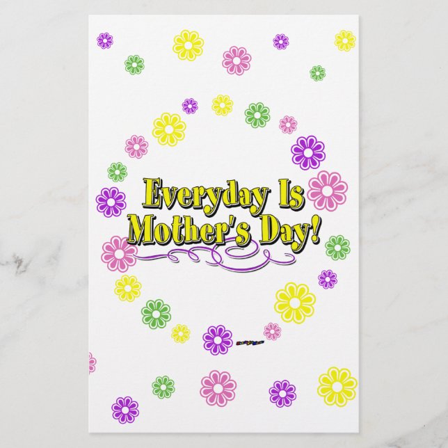 Der Alltag ist Muttertag! Blumen Briefpapier (Vorderseite)