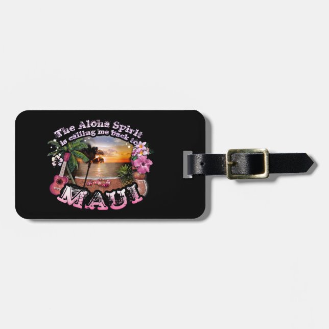 Der Aloha-Geist ruft mich zurück nach Maui Gepäckanhänger (Vorderseite horizontal)