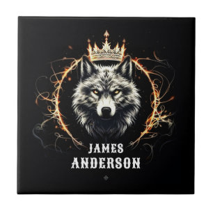 Der Alpha Wolf. Hinzufügen von Text oder Name zur  Fliese