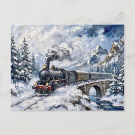Der Alpine Express-Dampfzug Winterberg Kunst Postkarte
