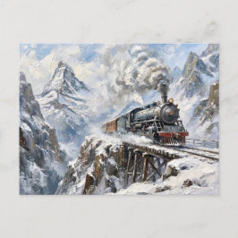 Der Alpine Express-Dampfzug Winterberg Kunst Postkarte