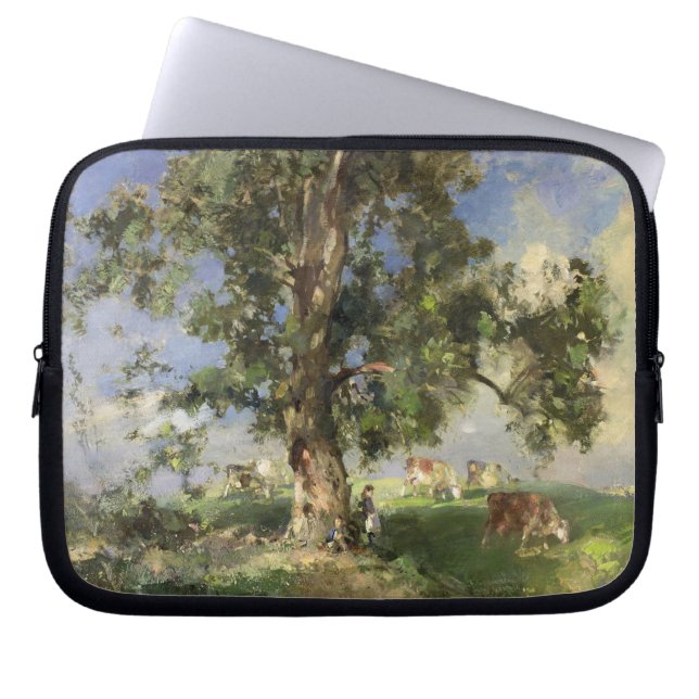 Der alte Aschen-Baum (Öl auf Leinwand) Laptopschutzhülle (Vorderseite)