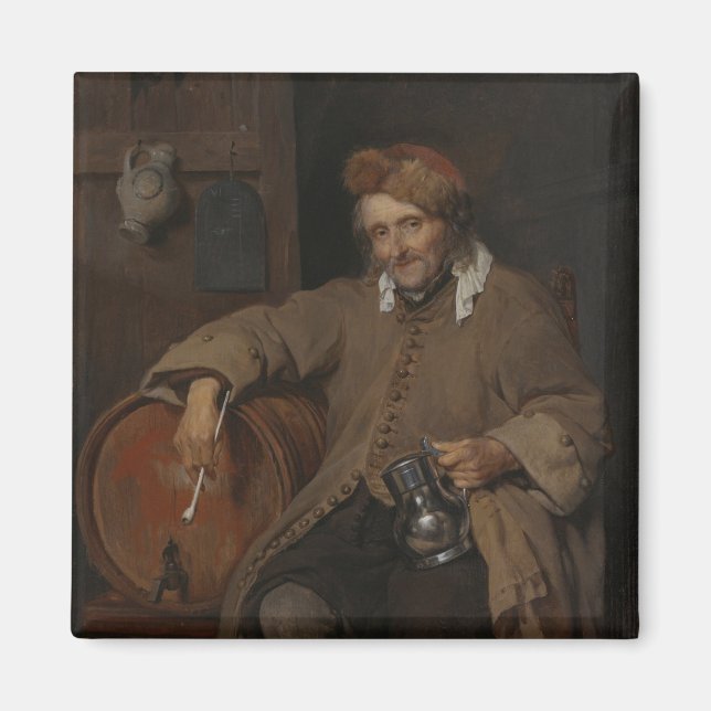 Der alte Drinker (von Gabriel Metsu) Magnet (Vorne)