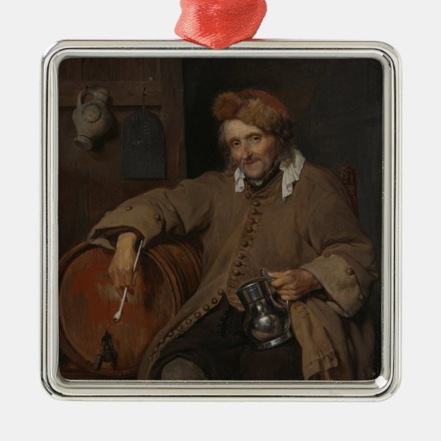 Der alte Drinker (von Gabriel Metsu) Ornament Aus Metall (Vorne)