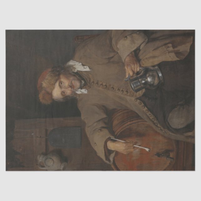Der alte Drinker (von Gabriel Metsu) Seidenpapier (Vorderseite)