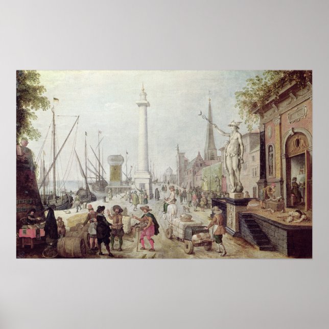 Der alte Hafen von Antwerpen Poster (Vorne)