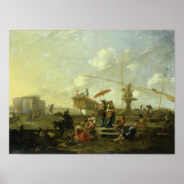 Der alte Hafen von Genua Poster (Vorne)