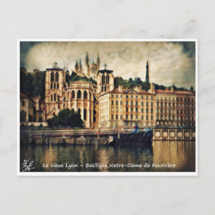 Der alte Lyon - Basilika Notre-Dame Postkarte