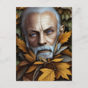Der alte Mann des Herbstes hinterlässt digitale Ku Postkarte