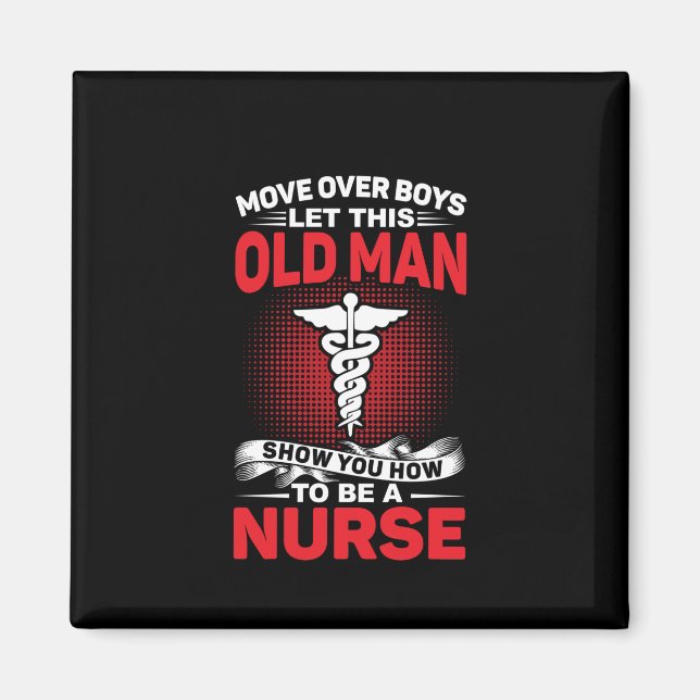 Der alte Mann Ließ mit einem Geschenk über Jungen Magnet (Vorne)