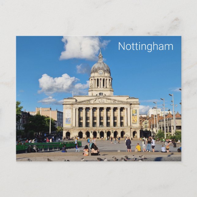 Der alte Marktplatz Nottingham Postkarte (Vorderseite)
