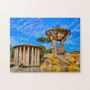 Der alte römische Tempel in Rom. Puzzle