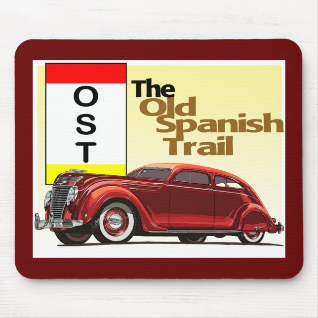 Der Alte Spanische Weg - Historischer Auto Mousepad (Vorne)