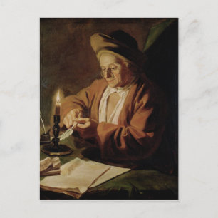 Der ältere Schriftsteller Postkarte