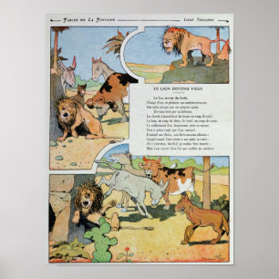 Der Altern-Löwe, von den Fabeln Poster