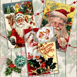 Der altmodische Weihnachtsmann-Satz  Geschenkpapier Set