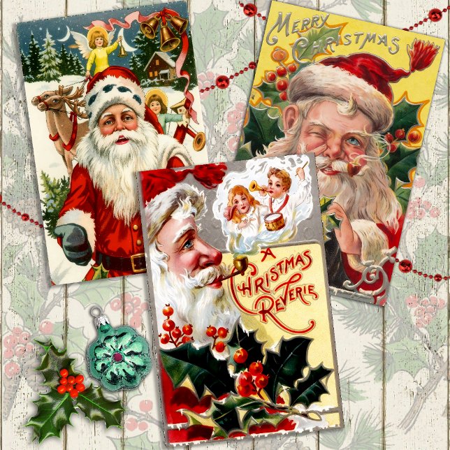 Der altmodische Weihnachtsmann-Satz  Geschenkpapier Set (Von Creator hochgeladen)