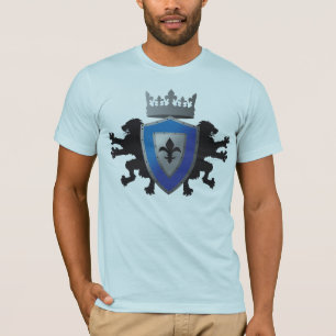 Der Amer der blauen mittelalterlichen T-Shirt