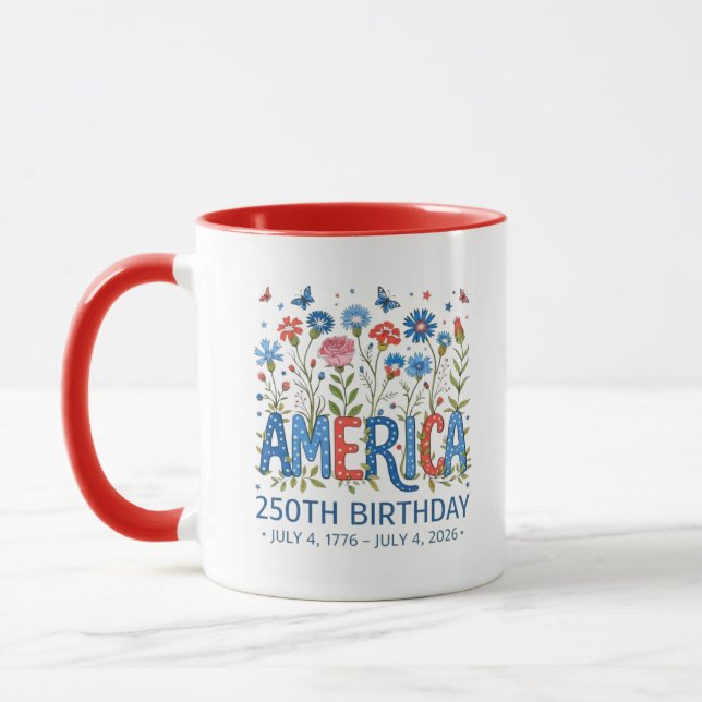 Der America in Bloom 250th Becher Tasse (Links)