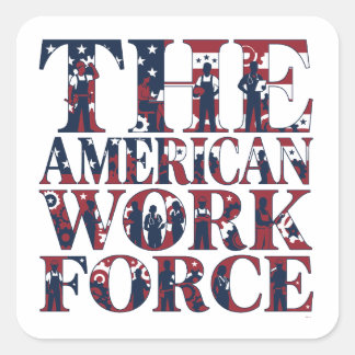 Der amerikanische Arbeitskräfte-Tag der Arbeit Quadratischer Aufkleber