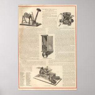 Der amerikanische Feueralarm und der Polizei-Teleg Poster