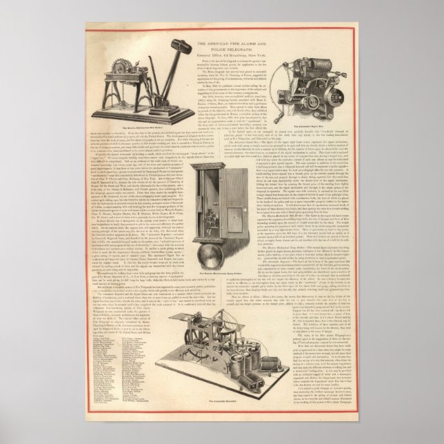 Der amerikanische Feueralarm und der Polizei-Teleg Poster (Vorne)