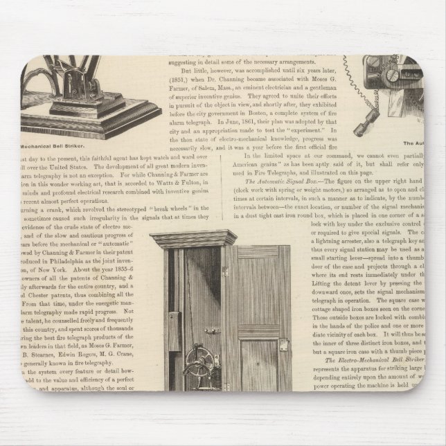 Der amerikanische Feueralarm und Polizeitelegramm Mousepad (Vorne)