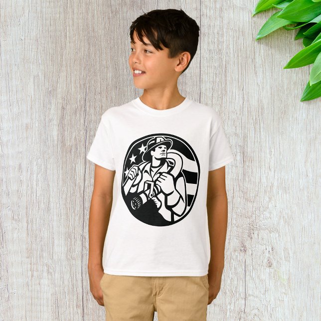 Der amerikanische Feuerwehrhelden mutig schwarz un T-Shirt (Von Creator hochgeladen)