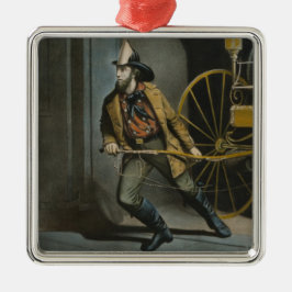 Der amerikanische Feuerwehrmann: Immer bereit Ornament Aus Metall