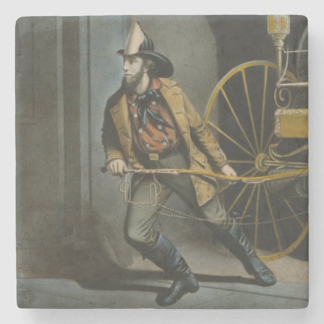 Der amerikanische Feuerwehrmann: Immer bereit Steinuntersetzer (Vorderseite)