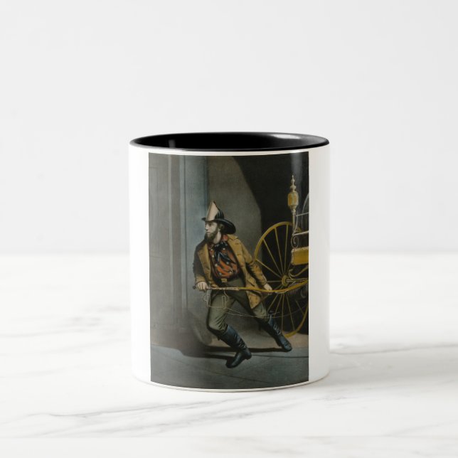 Der amerikanische Feuerwehrmann: Immer bereit Zweifarbige Tasse (Mittel)