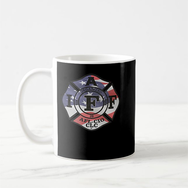 Der amerikanische Feuerwehrmann Patriot IAFF Kaffeetasse (Links)