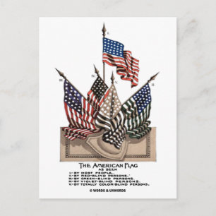 Der Amerikanische Flagge (Vintage Historisch) Seht Postkarte