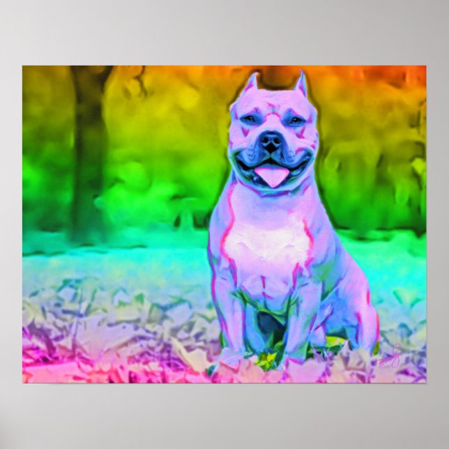 Der amerikanische Pit Bull Terrier Dog Poster (Vorne)
