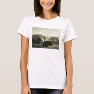 Der amerikanische Ureinwohner, der den Bison jagt, T-Shirt