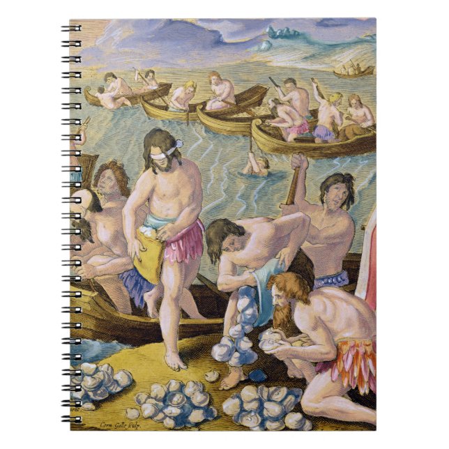 Der amerikanische Ureinwohner, der für Perlen Notizblock (Vorderseite)