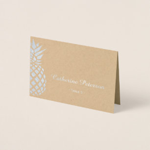 Der Ananas-Platzkarte der silbernen Folie Folienkarte