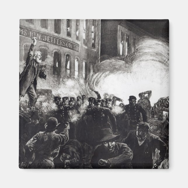 Der anarchistische Riot in Chicago Magnet (Vorne)