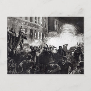 Der anarchistische Riot in Chicago Postkarte