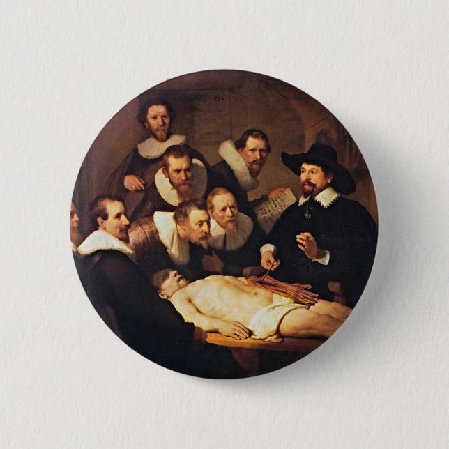 Der Anatomie-Vortrag durch Rembrandt Button (Vorderseite)