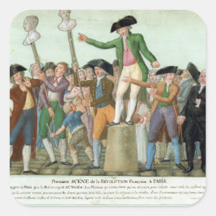Der Anfang der Französischen Revolution Quadratischer Aufkleber