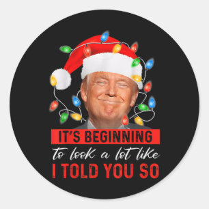 Der Anfang des Jahres, wie lustige Trump-Weihnacht Runder Aufkleber
