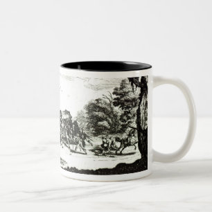 Der Angriff auf dem Stagecoach Zweifarbige Tasse