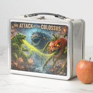 Der Angriff der Koloss-Mutant-Veggie-Metal-Lun Metall Brotdose