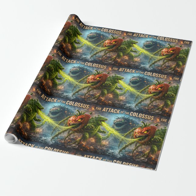 Der Angriff der Koloss-Mutantengemüse-Massenmatte Geschenkpapier (Ungerollt)